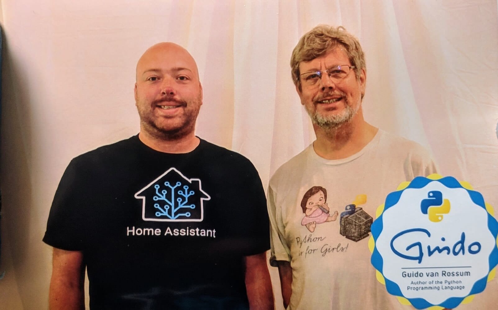 Photo of Paulus, founder of Home Assistant, and Guido, founder of Python.