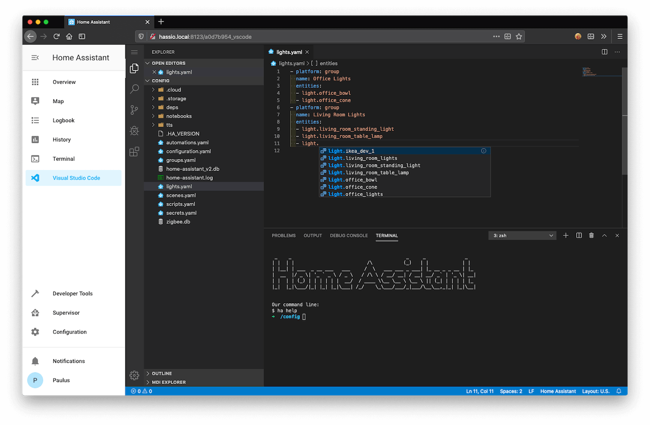 Screenshot of Visual Studio Code.