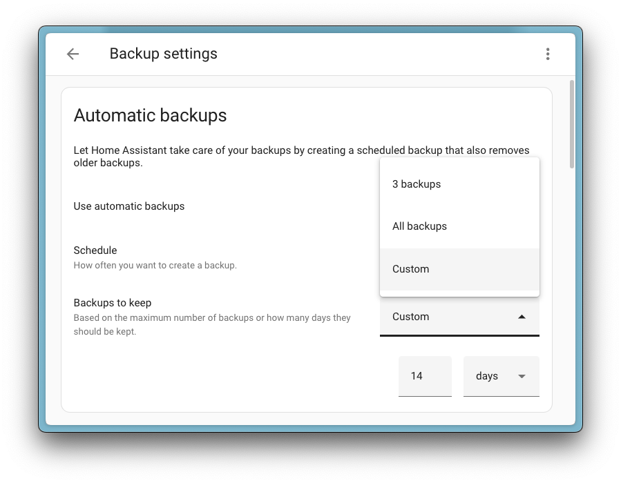 You can now configure a retention policy for your backups, allowing Home Assistant to clean it up automatically