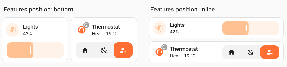 Screen recording showing how you can now reorder the HVAC modes on the thermostat shown in a tile card.