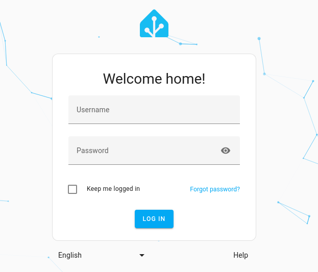 Screenshot of the login screen, when logging in from within the local network