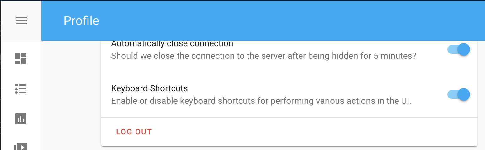 Toggle for enabling or disabling keyboard shortcuts