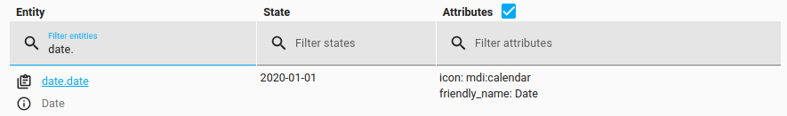 Screenshot showing the state of a date in the developer tools