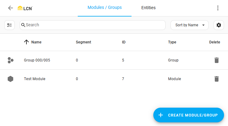 LCN Configuration Panel