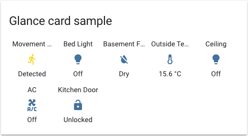 Glance Card Home Assistant